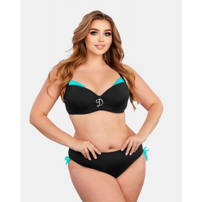 Раздельный однотонный купальник на пышные формы Z.Five 068 Черный Раздельный однотонный купальник на пышные формы Z.Five 068 Черный